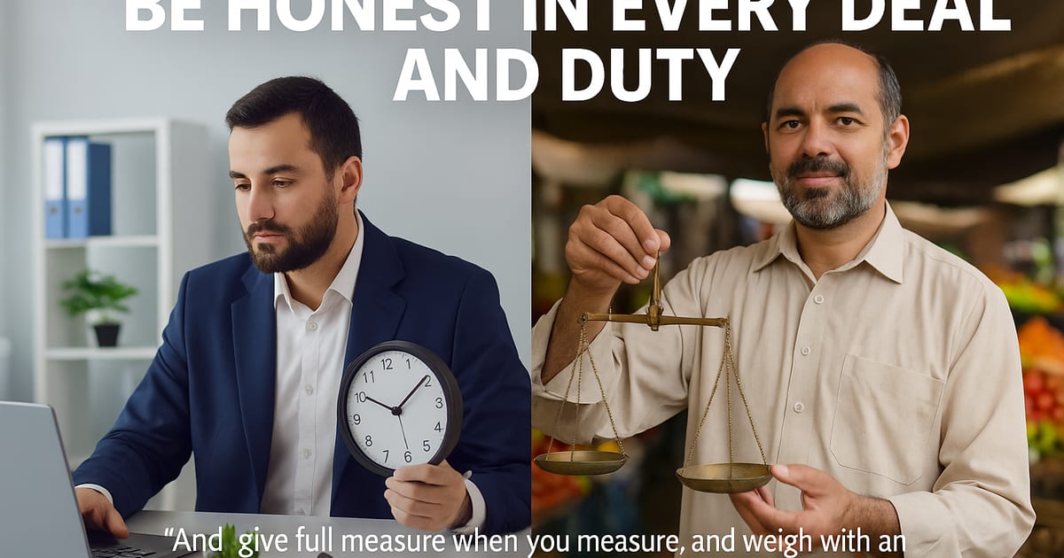 ⚖️ Be Honest in Every Deal and Duty